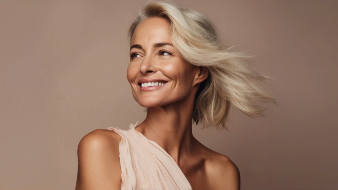 Hea nahaga naine pruunikal taustal